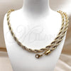 Stainless Steel Necklace and Bracelet, Rope Design, Polished, Golden Finish, 06.435.0005