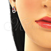 Sterling Silver Stud Earring, Teardrop Design, with Garnet and White Cubic Zirconia, Polished, Rhodium Finish, 02.371.0005.3