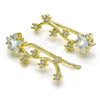 Oro Laminado Earcuff Earring, Gold Filled Style Star Design, with White Cubic Zirconia, Polished, Golden Finish, 02.210.0735