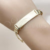 Oro Laminado ID Bracelet, Gold Filled Style Mariner Design, Diamond Cutting Finish, Golden Finish, 03.213.0369.08