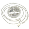 Sterling Silver Pendant Necklace, Tree Design, with White Micro Pave, Polished, Rhodium Finish, 04.336.0133.16