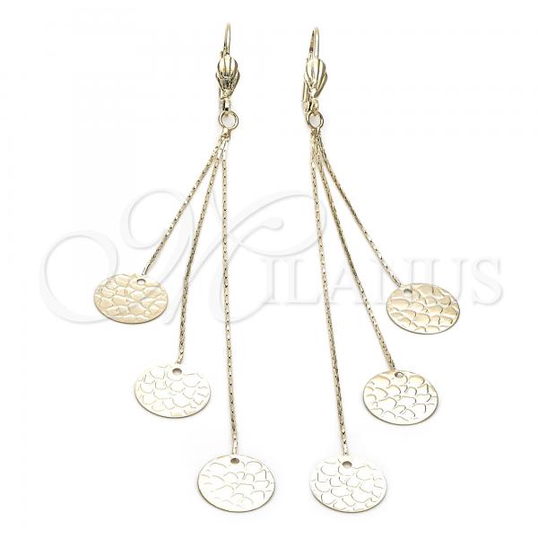 Oro Laminado Long Earring, Gold Filled Style Golden Finish, 02.63.0630