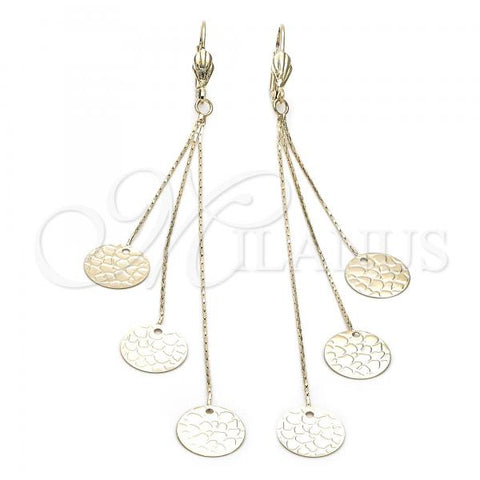 Oro Laminado Long Earring, Gold Filled Style Golden Finish, 02.63.0630