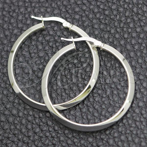 Sterling Silver Medium Hoop, Polished, Silver Finish, 02.389.0096.30