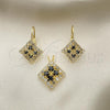 Oro Laminado Earring and Pendant Adult Set, Gold Filled Style with  Cubic Zirconia, Golden Finish, 5.056.005