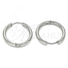 Stainless Steel Huggie Hoop, Polished, Steel Finish, 02.384.0037.20