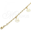 Oro Laminado Charm Anklet , Gold Filled Style Star and Moon Design, Polished, Golden Finish, 03.63.2189.10