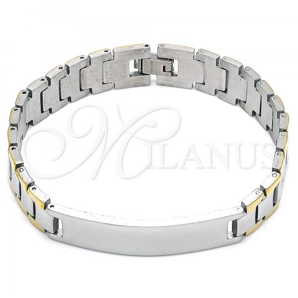 Stainless Steel Solid Bracelet, Polished, Two Tone, 03.114.0380.2.08
