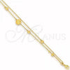 Oro Laminado Basic Anklet, Gold Filled Style Rattle Charm Design, Matte Finish, Golden Finish, 5.016.007.10