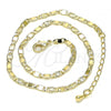 Oro Laminado Basic Anklet, Gold Filled Style Mariner Design, Diamond Cutting Finish, Golden Finish, 04.213.0242.10