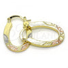 Oro Laminado Small Hoop, Gold Filled Style Diamond Cutting Finish, Tricolor, 02.102.0059.20