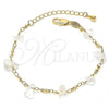 Oro Laminado Fancy Bracelet, Gold Filled Style with Crystal, Golden Finish, 03.63.1307.07