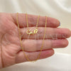 Oro Laminado Basic Necklace, Gold Filled Style Paperclip Design, Polished, Golden Finish, 04.32.0022.16