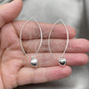 Sterling Silver Dangle Earring, Heart Design, Polished, Silver Finish, 02.397.0001