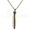 Stainless Steel Pendant Necklace, Leaf Design, with Dark Brown Crystal, Polished, Steel Finish, 04.232.0001.31