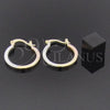 Oro Laminado Small Hoop, Gold Filled Style Diamond Cutting Finish, Tricolor, 5.154.006