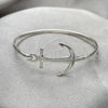 Sterling Silver Individual Bangle, Anchor Design, Polished, Silver Finish, 07.395.0004.05