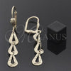 Oro Laminado Long Earring, Gold Filled Style Teardrop Design, Golden Finish, 02.63.0733