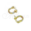 Oro Laminado Small Hoop, Gold Filled Style Diamond Cutting Finish, Tricolor, 02.96.0083.2.10