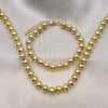 Oro Laminado Necklace and Bracelet, Gold Filled Style Chunky Design, Polished, Golden Finish, 06.341.0007