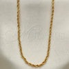 Oro Laminado Basic Necklace, Gold Filled Style Rope Design, Polished, Golden Finish, 04.64.0001.22