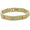 Oro Laminado Solid Bracelet, Gold Filled Style Polished, Golden Finish, 03.63.0524