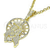 Oro Laminado Religious Pendant, Gold Filled Style Jesus Design, Polished, Golden Finish, 05.351.0169.1