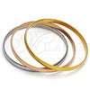 Stainless Steel Trio Bangle, Polished, Tricolor, 07.247.0001 .06 (16 MM Thickness, Size 6 - 2.75 Diameter)