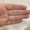 Oro Laminado Basic Necklace, Gold Filled Style Ball Design, Polished, Golden Finish, 04.58.0007.18