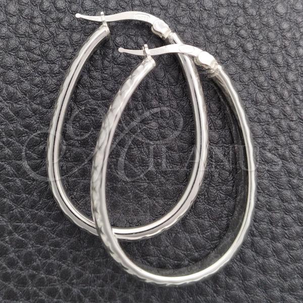 Sterling Silver Medium Hoop, Diamond Cutting Finish, Silver Finish, 02.389.0126.30