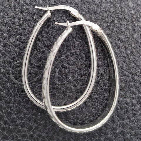 Sterling Silver Medium Hoop, Diamond Cutting Finish, Silver Finish, 02.389.0126.30