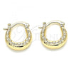 Oro Laminado Small Hoop, Gold Filled Style Star Design, Polished, Golden Finish, 02.233.0037.15