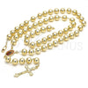 Oro Laminado Large Rosary, Gold Filled Style Guadalupe and Crucifix Design, Polished, Golden Finish, 09.65.0103.30