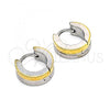 Stainless Steel Huggie Hoop, Polished, Two Tone, 02.255.0014.10