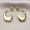 Oro Laminado Stud Earring, Gold Filled Style Polished, Golden Finish, 02.213.0827