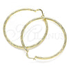 Oro Laminado Large Hoop, Gold Filled Style Diamond Cutting Finish, Golden Finish, 02.213.0244.1.60