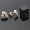 Oro Laminado Stud Earring, Gold Filled Style Love Knot Design, Pink Enamel Finish, Golden Finish, 5.126.055.1 *PROMO*