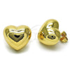 Oro Laminado Stud Earring, Gold Filled Style Chunky Design, Polished, Golden Finish, 02.385.0048