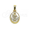 Oro Laminado Religious Pendant, Gold Filled Style San Judas Design, Polished, Golden Finish, 5.199.038
