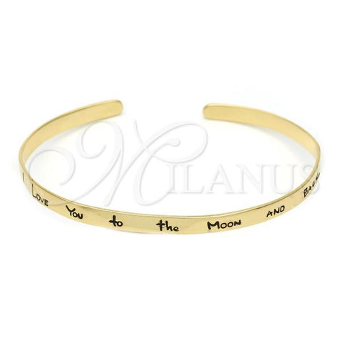 Sterling Silver Individual Bangle, Love Design, Golden Finish, 07.174.0003.1 (06 MM Thickness, One size fits all)