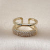 Oro Laminado Elegant Ring, Gold Filled Style with White Micro Pave, Polished, Golden Finish, 01.266.0053