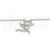 Sterling Silver Pendant Necklace, Heart and Love Design, with White Cubic Zirconia, Polished, Rhodium Finish, 04.336.0008.16