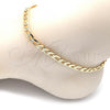 Oro Laminado Basic Anklet, Gold Filled Style Figaro Design, Polished, Golden Finish, 04.213.0140.12
