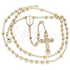 Oro Laminado Thin Rosary, Gold Filled Style Guadalupe and Crucifix Design, Polished, Golden Finish, 09.213.0024.24