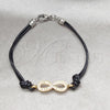 Stainless Steel Fancy Bracelet, Infinite Design, with White Crystal, Polished, Golden Finish, 03.63.22130.08