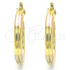 Oro Laminado Medium Hoop, Gold Filled Style Polished, Tricolor, 02.170.0247.30