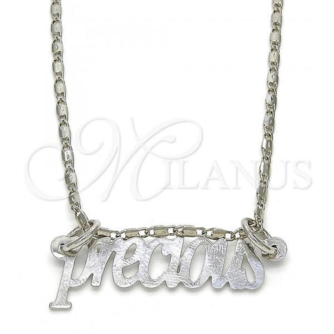 Rhodium Plated Pendant Necklace, Polished, Rhodium Finish, 04.106.0024.1.20