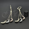Oro Laminado Long Earring, Gold Filled Style Banana Design, Polished, Tricolor, 5.101.004