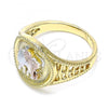 Oro Laminado Elegant Ring, Gold Filled Style Elephant Design, Polished, Tricolor, 01.351.0010.1.09 (Size 9)