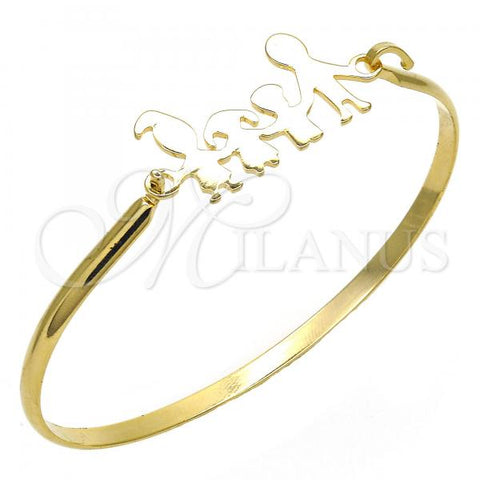 Stainless Steel Individual Bangle, Polished, Golden Finish, 07.110.0017.05 (04 MM Thickness, Size 5 - 2.50 Diameter)